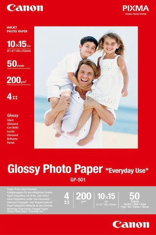 Canon GP-501 Glossy Fotoğraf Kağıdı 50 yaprak, 200gr, 10X15 Canon GP-501 Glossy Fotoğraf Kağıdı 50 yaprak, 200gr, 10X15