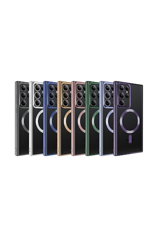 Galaxy S22 Ultra Uyumlu Magsafe Wireless Şarj Özellikli Csk Zore Setro Silikon-rose Gold