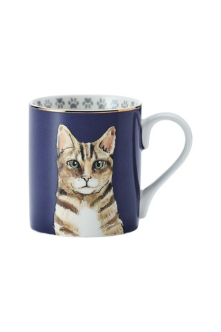 Mikasa Fine China 280 Ml Düz Taraflı Kupa Kedi Mavi