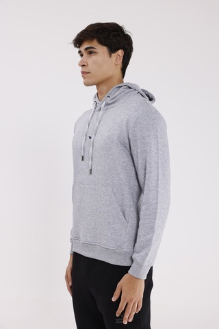 Rowinger Kanguru Cepli Ayarlanabilir Kapüşonlu Sweatshirt Grey