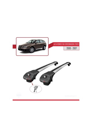 Alfa Romeo 156 Crosswagon T932 2000-2007 Arası İle Uyumlu Ace-1 Ara Atkı Tavan Barı Gri