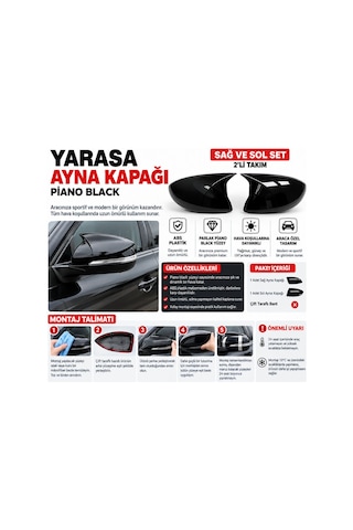 Hyundai Tucson Makyajsız Kasa 2015 2016 2017 2018 Uyumlu Yarasa Batman Ayna Kapağı Seti Parlak Siyah
