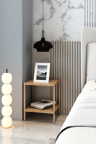 Atlantik Çam 2 Raflı Modern Kitaplık - Kolay Montaj Dekoratif Kütüphane 30x30cm Ahşap