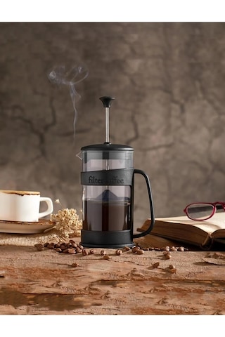 French Press Ateşe Dayanıklı Bitki Demliği Siyah
