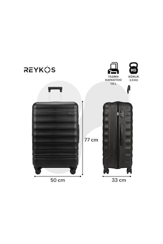 Reykos Rey-way Siyah Büyük Boy Valiz