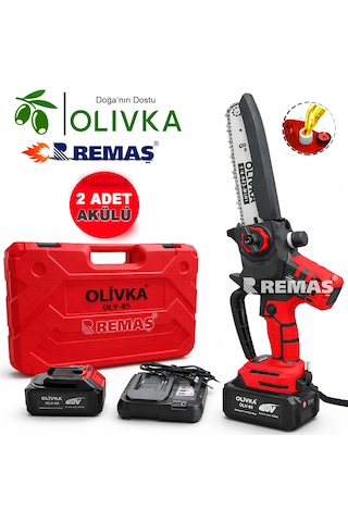 Olivka Olv- 65  Dal Budama Otomatik Yağlama Digital Akülü Testere 4.0 Ah Şarj Cihazı 2 Akülü