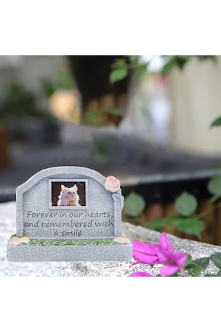 Homyl Evcil Hayvan Anıt Anıtı Reçine Kedi Mezar Taşı Kayıp Altın