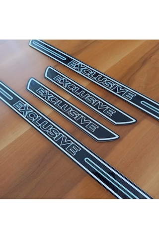 Citroen Cactus Pleksi Kapı Eşiği 4'lü Set Ön Arka Pianoblack Exclusıve Yazılı Fs