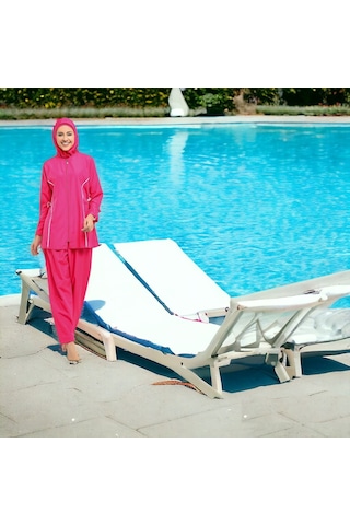 Shopiolog Uzun Kollu Düz Tam Tesettür Pembe