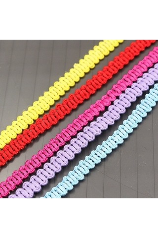 Flybuy İpek Kırkayak Dantel Kemer, 50m, 0.8cm Kırmızı Polyester, Dıy Aksesuar, Giyim Dekorasyonu