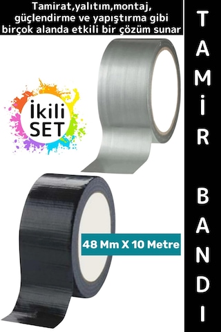 Tamirbandı Suya Neme Küfe Toza Dayanıklı Çok Amaçlı Montaj Onarım Bantı 48 Mm X 10 Metre İkili Set