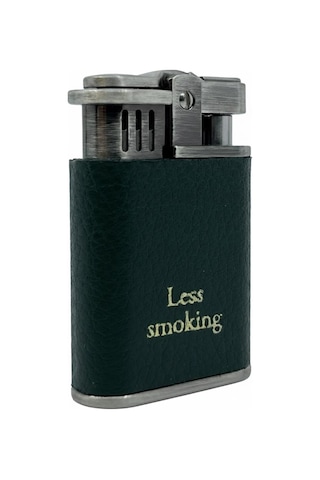 Zenit Less Smoking Deri Kaplama Benzinli Çakmak - Yeşil Yeşil