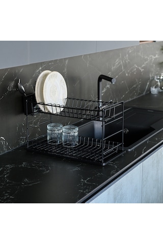 Zensan İki Katlı Modüler Tabaklık Pe Kaplama 50 CM Siyah