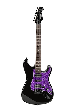 New Orleans Vega Pr Hsh Mat Siyah Ve Mor Elektro Gitar
