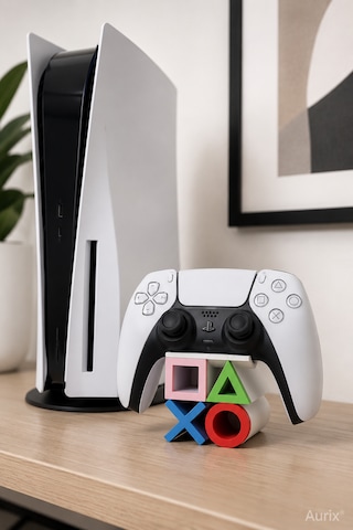 Playstation 5 Dualsense Joystick Standı - Renkli Joystick Kol Tutucu Beyaz