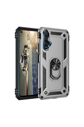 Huawei Nova 5T Kılıf Zore Vega Yüzüklü Standlı Zırh Kılıf