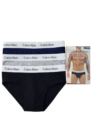 Calvin Klein Erkek 3"lü Slip Boxer Set Siyah-Gri-Lacivert