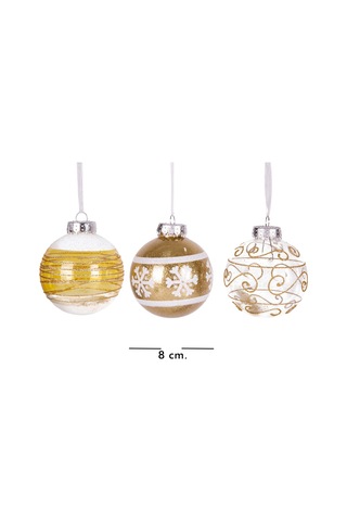Yılbaşı Ağaç Süsü Yılbaşı Topu 9'lu Set Gold 8 Cm.