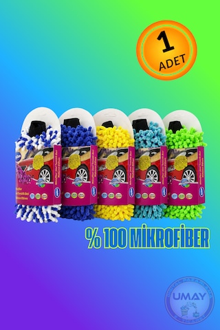 Mikrofiber Şönil Oto Yıkama Temizlik Eldiveni Emici Makarna Bez Araç Temizlik Eldiveni 1 Adet