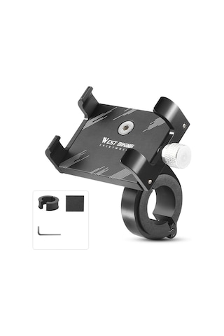 West Bıkıng Yp0715068 Bisiklet Gidon Telefon Tutucu Alüminyum Alaşımlı Bisiklet Telefon Braketi - Meteor