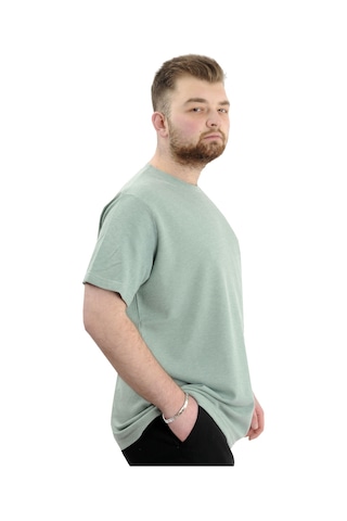 Mode Xl Büyük Beden Erkek T-shirt Bisiklet Yaka Waffle 20033 Çağla Çağla Yeşili