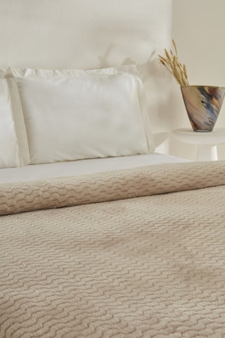 Karaca Home Raunda Çift Kişilik Wellsoft Battaniye Ekru Ekru