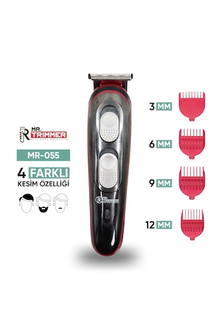 Şarjlı Kademeli Saç Sakal Tıraş Makinesi Erkek Kişisel Bakım Mr-055 1.5 Saat