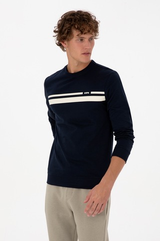 U.S. Polo Assn. Erkek Regular Fit Bisiklet Yaka Lacivert İnce Sweatshirt 50313801-VR033