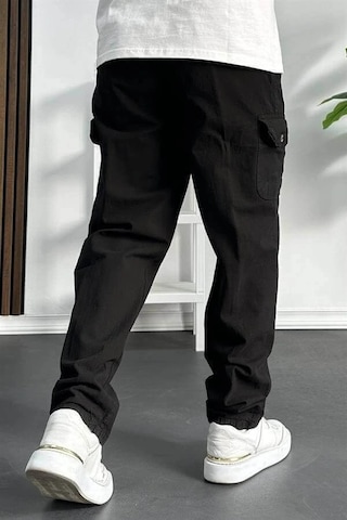 Edwox Erkek Baggy Kalıp Kargo Cepli Pantolon Siyah Edw131