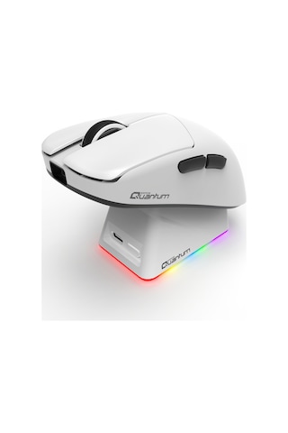 Quantum Gaming Fluxmouse G13 Pro 1000hz Paw3311 Rgb Şarj İstasyonlu 22.000 Dpı Kablosuz Beyaz Gaming Mouse