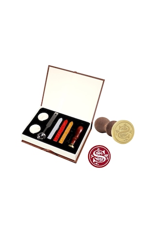 Kartlar, Zarflar, Davetiyeler, Şarap Paketleri, Düğün Mektupları İçin Mühürleme Mum Çubukları İle Klasik Mühür Damgası Seti - Stil S