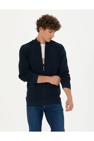 Pierre Cardin Erkek Lacivert Melanj Hırka Triko 50278100-vr120 Lacivert Melanj