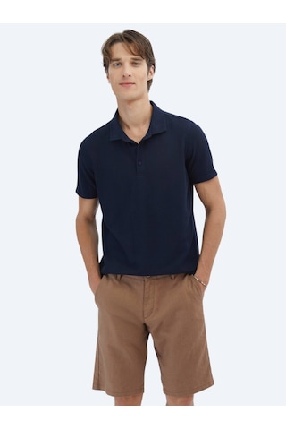 Lacivert Desenli Polo Yaka T-shirt Lacivert