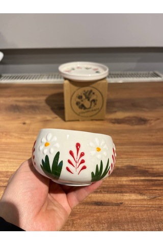 Papatya Kırmızı Seramik Kupa, Mug, Double Türk Kahvesi Filtre Kah