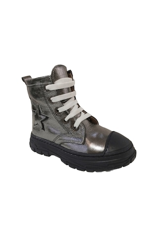 Ortopedikal 1001 Ridente Platin Yıldızlı Patik Kız Çocuk Bot % 100 Deri Bağcık Ve Fermuarlı Platin