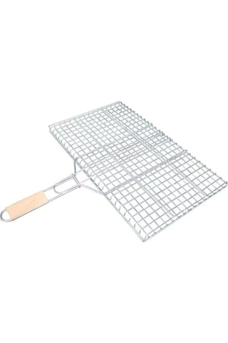 Ahşap Saplı Mangal Izgarası Galvanizli Paslanmaz Kafes Demir 30 X