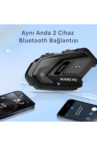 Nukrotech Nukro M2 Profesyonel Kask İnterkom Siyah