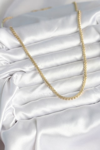 60 Cm Gold Renk Pirinç Yassı Zincir Model Kadın Kolye Çok Renkli