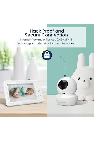 Babysense Hd 5 Inç Bebek Monitörü, 2 Kamera, Wifi Gerektirmez, Gece Işığı, 4x Zoom, 4000mah Pil, 2 Yönlü Ses Kamera Sistemi