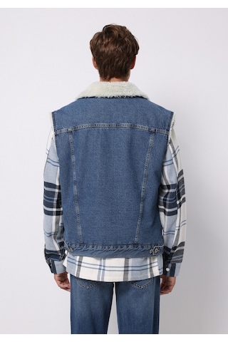 Colin's Colins Regular Fit Klasik Yaka Düğmeli Astarsız Kürklü Erkek Koyu Mavi Yelek Cl1077185 Q1.v1 Dn44640 Denim