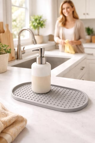 Tr Silikon Yağdanlık Ve Sıvı Sabunluk Altlığı 24x12 Cm Kaymaz Isıya Dayanıklı Kolay Temizlenebilir Mutfak Ve B Diğer