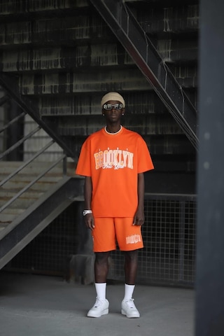 Brooklyn Baskılı Pamuklu Oversize Şortlu Penye Takım 001