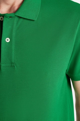 Tudors Erkek Slim Fit Dar Kesim %100 Pamuk Yeşil Polo Yaka Tişört-32791 Yeşil