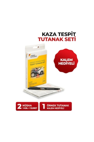 Kaza Tespit Tutanak Seti: 2 Adet Nüsha, 1 Adet Örnek Nüsha Ve Kalem