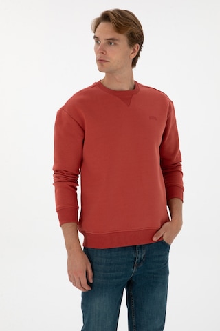 U.S. Polo Assn. Erkek Comfort Fit Bisiklet Yaka Şardonlu Gül Kurusu Basic Sweatshirt 50313757-VR026