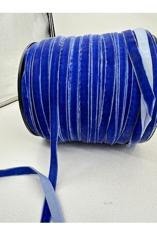 Paşateks- 1 Cm Düz Kadife-5 Metre -ef.mavi