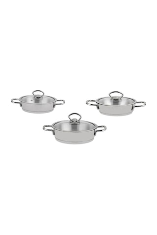 Nehir Silver Trend 6 Parça Çelik Sahan Seti