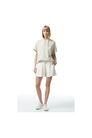 Nautica Kadın Relaxed Fit Kısa Kollu Sweatshirt - Bej Bej