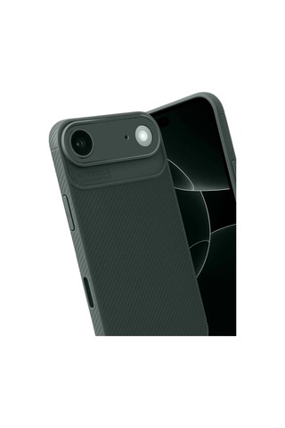 Newface Apple, Uyumlu iPhone 17 Air Auto Focus Karbon Kapak - Koyu Yeşil