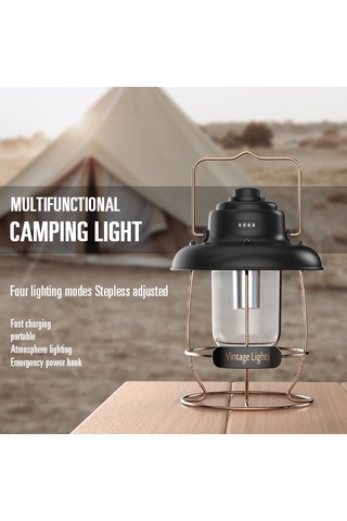 Geeksen Düzenlenebilir Işık Modlu Usb Şarjlı Metal Kamp Lambası - Dış Mekan, Manzaralı Aktivitelere Uygun, Taşınabilir Led Işık Kaynağı Çok Renkli